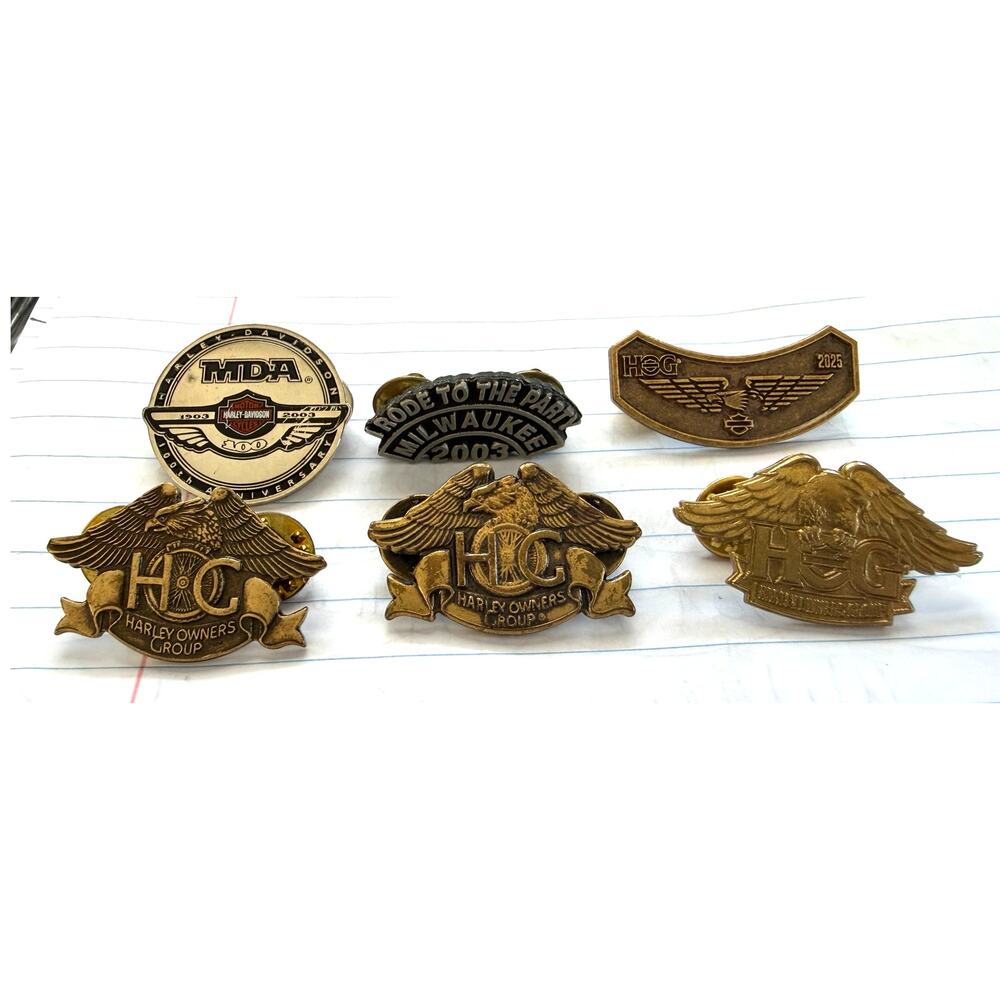 Harley Owners Group HOG 6 Collectible Pins 100th Anniv ++